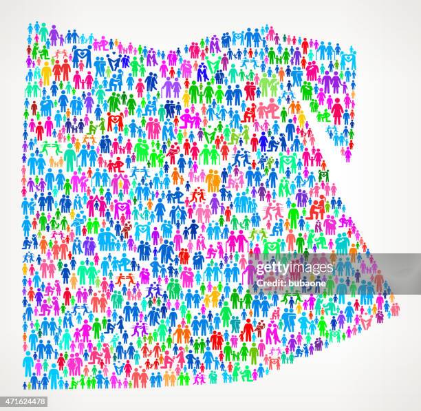 egypt on vector family pattern background - people holding hands stock illustrations