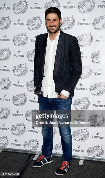 Melendi attends the New Face of Yumas presentation at ME Melia Reina Victoria Hotel on April 30, 2015 in Madrid, Spain.