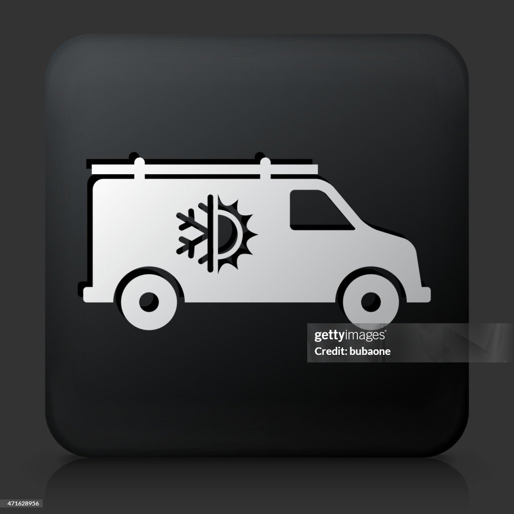 Black Square Button with Air Conditioner Truck