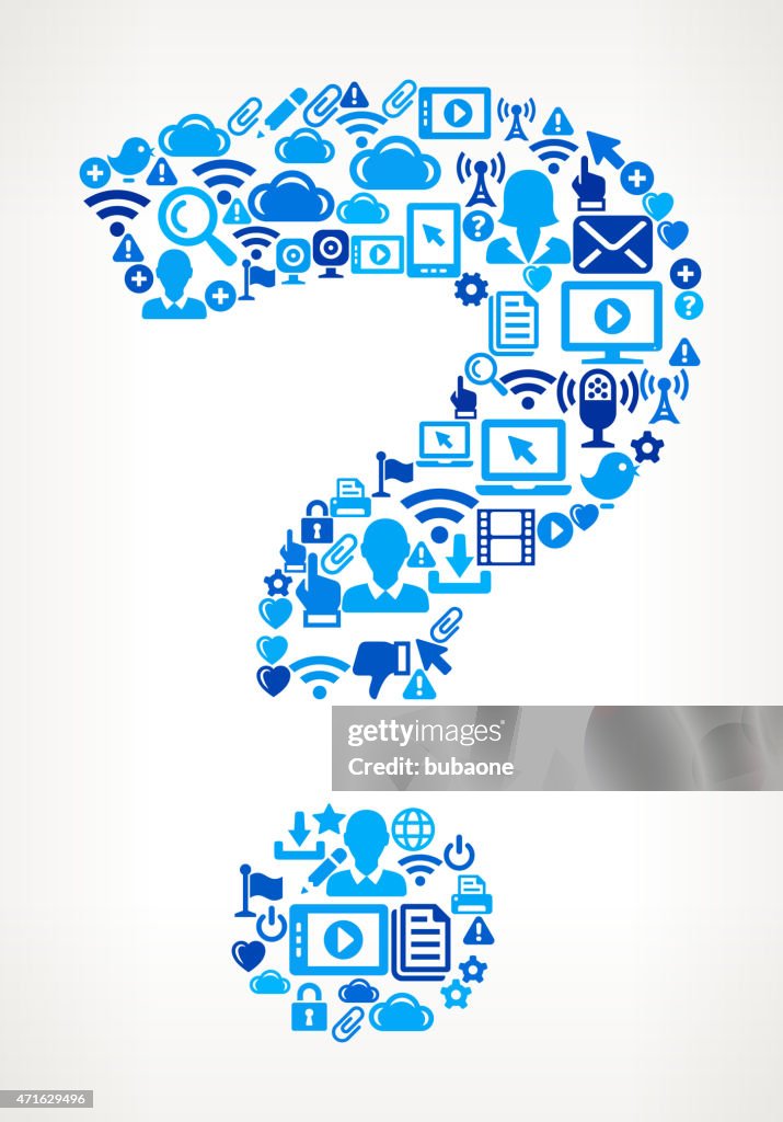 Question Mark on vector technology pattern Background