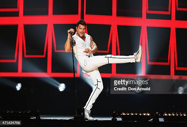 Ricky Martin performs live for fans at Allphones Arena on April 30, 2015 in Sydney, Australia.