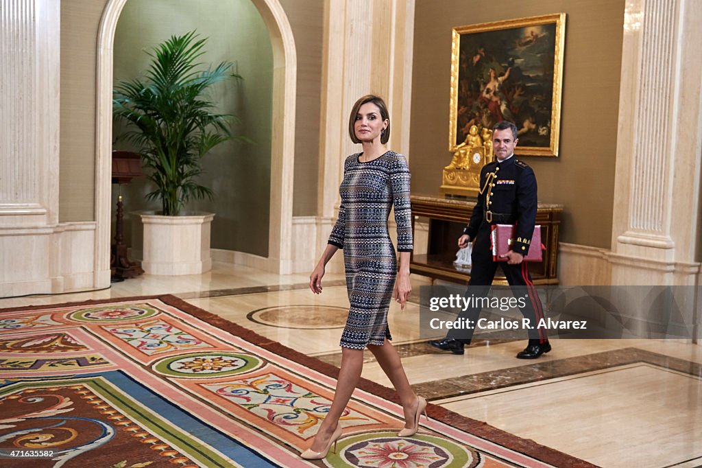 Spanish Royals Attend Audiences at Zarzuela Palace