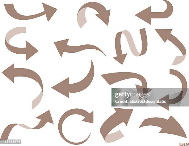 arrow set - curved arrow stock illustrations