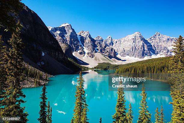 moraine lake - moraine lake stock pictures, royalty-free photos & images