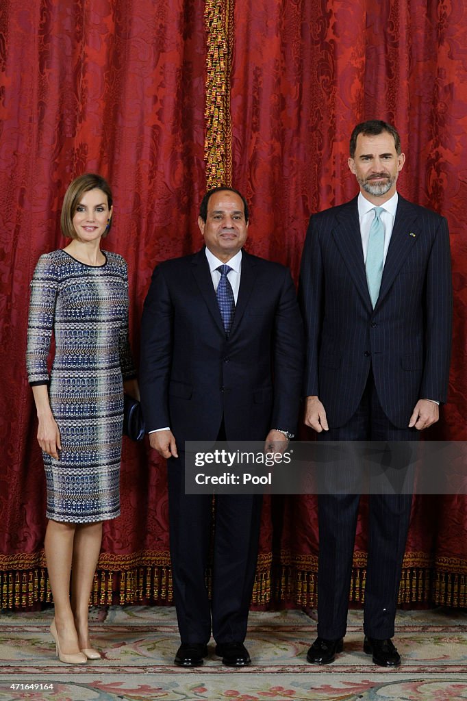 King Felipe VI of Spain Host a Lunch For President of Egypt in Madrid