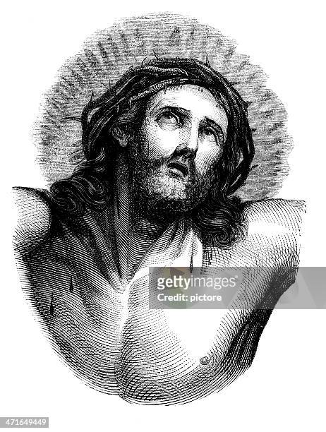 jesus christ crucified - of jesus being crucified stock illustrations