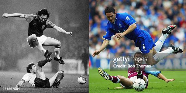 In this composite image a comparison has been made between images 108873931 and 1464017 of Father and Son . **LEFT IMAGELONDON Frank Lampard of...