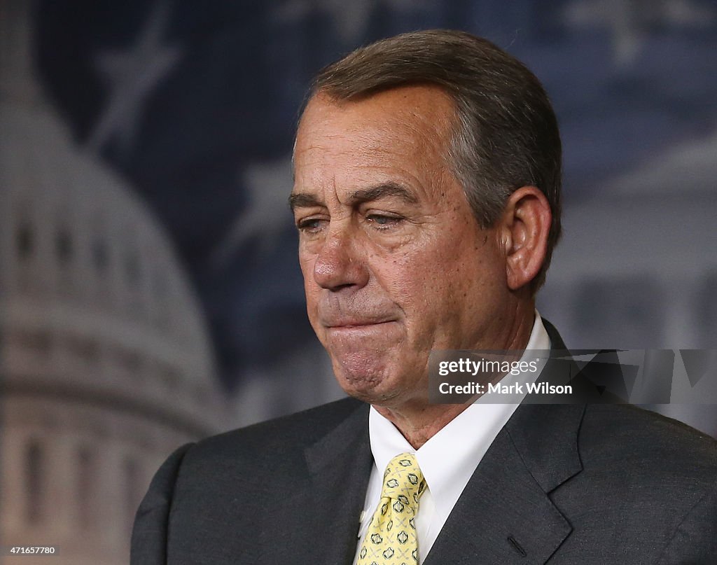 House Speaker John Boehner Holds His Weekly News Conference