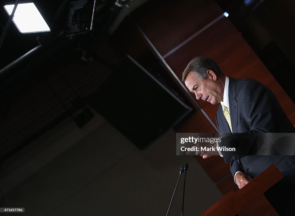 House Speaker John Boehner Holds His Weekly News Conference