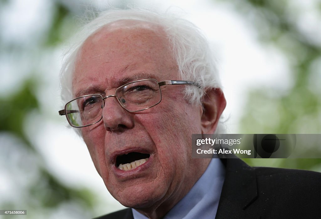 Sen. Bernie Sanders (I-VT) Holds News Conference On Capitol Hill