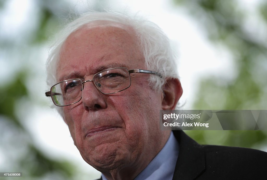 Sen. Bernie Sanders (I-VT) Holds News Conference On Capitol Hill