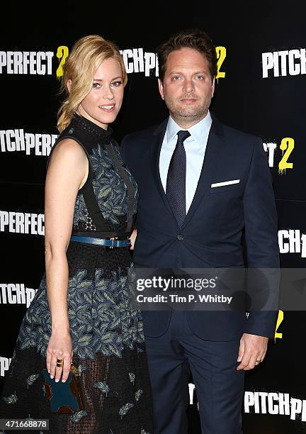 Elizabeth Banks and Max Handelman attend a VIP screening of "Pitch Perfect 2" at The Mayfair Hotel on April 30, 2015 in London, England.