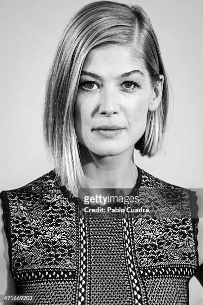 Actress Rosamund Pike attends 'What We Did On Our Holiday' photocall at the Intercontinental Hotel on April 30, 2015 in Madrid, Spain.