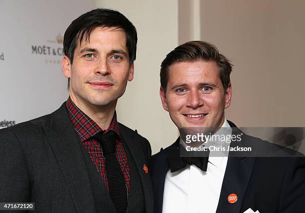 Actors Allen Leech and Rob James Collier attend The Downton Abbey Ball at The Savoy Hotel on April 30, 2015 in London, England.