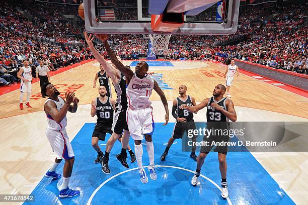 Jamal Crawford of the Los Angeles Clippers shoots against the San Antonio Spurs in Game Five of the Western Conference Quarterfinals during the 2015...