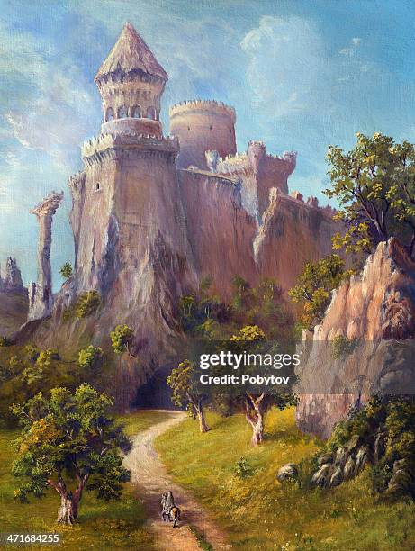 old castle - stranger stock illustrations