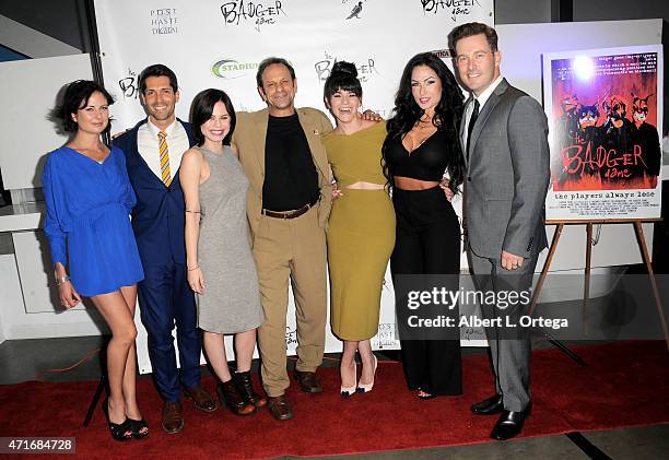 Cast of Badger Game Sasha Higgins, Patrick Cronen, Augie Duke, Marc Siciliani, Jillian Leigh, Aria London and Sam Boxleitner arrive for the Premiere...