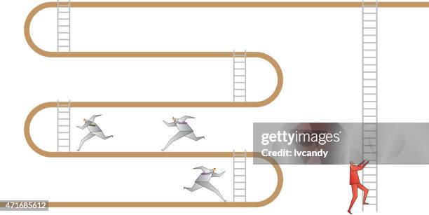 short cut - climbing steps stock illustrations