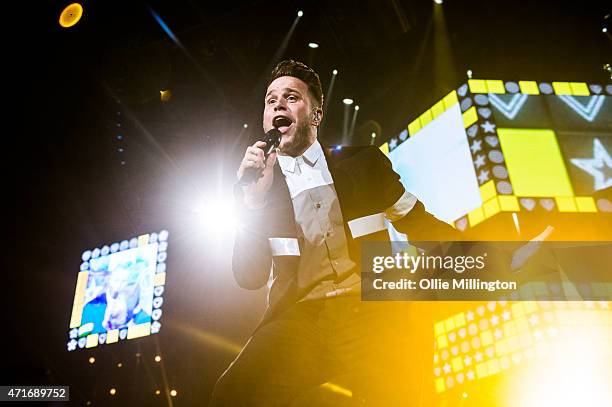Olly Murs performs at Nottingham Capital FM Arena on April 30, 2015 in Nottingham, England.
