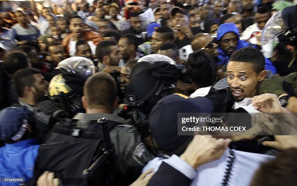 ISRAEL-ETHIOPIA-DEMO-POLICE