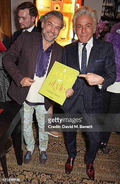 Carlos Mota and Giancarlo Giammetti attend as Maison Assouline launches independent designer Carlos Mota's new book "A Touch of Style" on April 30,...