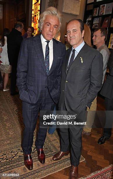 Giancarlo Giammetti and Prosper Assouline attend as Maison Assouline launches independent designer Carlos Mota's new book "A Touch of Style" on April...