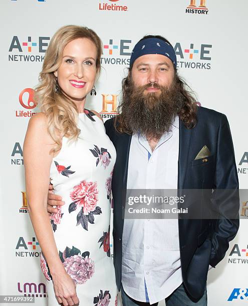 Personalities Korie Robertson and Willie Robertson attend the 2015 A+E Network Upfront at Park Avenue Armory on April 30, 2015 in New York City.