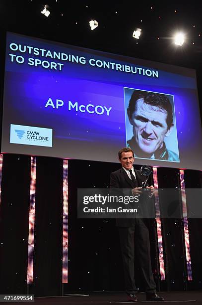 McCoy receives the Outstanding Contribution to Sport, sponsored by CWM Cyclong Promotions at the BT Sport Industry Awards 2015 at Battersea Evolution...