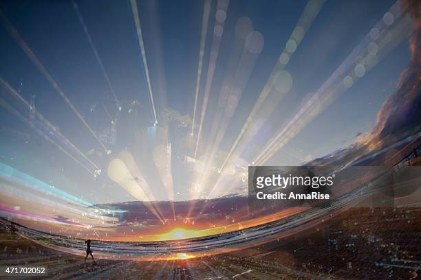 travel in time - horizon brightly lit stock pictures, royalty-free photos & images