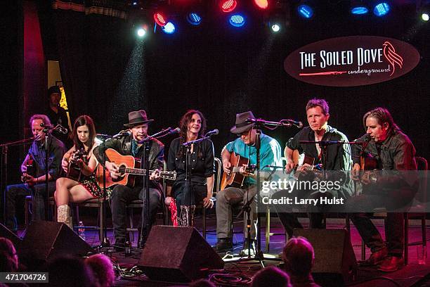 Rick Shea, Sarah Borges, Christie McWilson, Dave Alvin, David Olney, Robbie Foulks and John Doe are performing during the Dave Alvin's ' West of the...