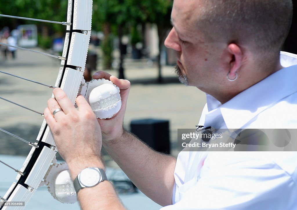 LEGO Certified Professional Adam Reed Tucker Builds A Model Of The High Roller Observation Wheel At The LINQ In Las Vegas, Nevada