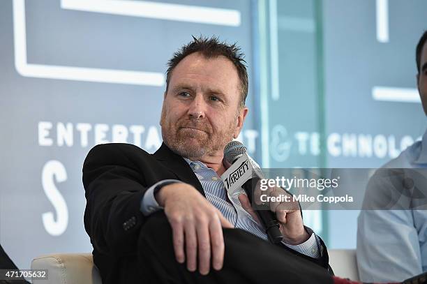 Actor, Writer, Producer Colin Quinn speaks onstage at Variety's Entertainment and Technology Summit NYC at Le Parker Meridien on April 30, 2015 in...