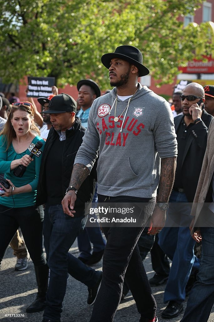 Demonstration in Baltimore over death of Freddie Gray