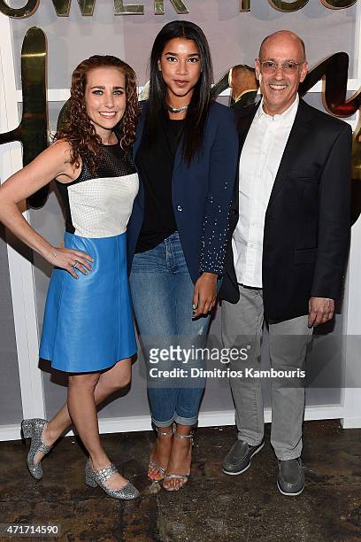 Lisa Sugar, Hannah Bronfman and David Grant attend the POPSUGAR Digital Newfront 2015 at Cedar Lake on April 30, 2015 in New York City.