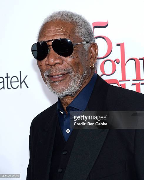 Actor Morgan Freeman attends the "5 Flights Up" New York premiere at BAM Rose Cinemas on April 30, 2015 in New York City.