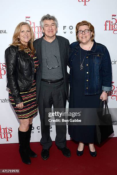 Producer Lori McCreary and director Richard Loncraine with a guest attend the "5 Flights Up" New York premiere at BAM Rose Cinemas on April 30, 2015...