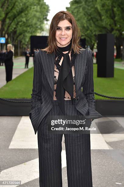 Carine Roitfeld attends the Giorgio Armani 40th Anniversary Silos Opening And Cocktail Reception on April 30, 2015 in Milan, Italy.