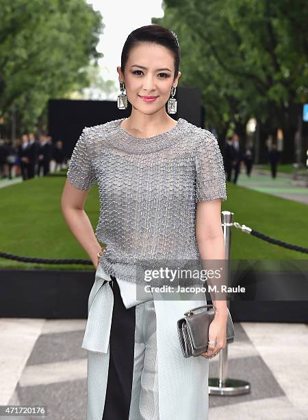 Zhang Ziyi attends the Giorgio Armani 40th Anniversary Silos Opening And Cocktail Reception on April 30, 2015 in Milan, Italy.