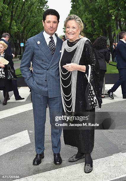 Matteo and Marta Marzotto attends the Giorgio Armani 40th Anniversary Silos Opening And Cocktail Reception on April 30, 2015 in Milan, Italy.