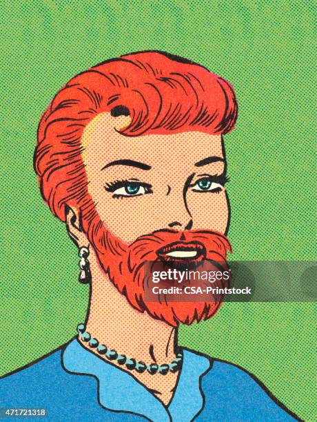 illustrazioni stock, clip art, cartoni animati e icone di tendenza di bearded lady - beard