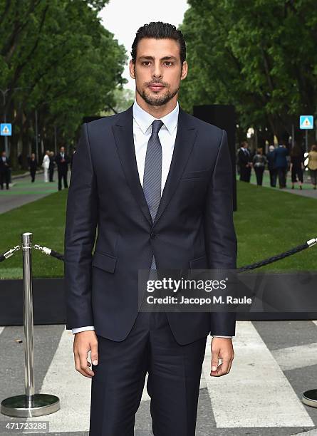 Caua Reymond attends the Giorgio Armani 40th Anniversary Silos Opening And Cocktail Reception on April 30, 2015 in Milan, Italy.