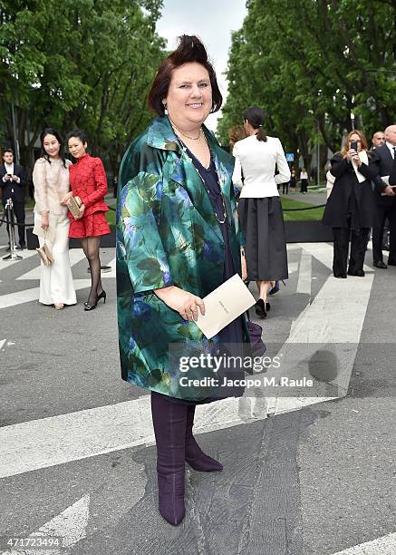 Suzy Menkes attends the Giorgio Armani 40th Anniversary Silos Opening And Cocktail Reception on April 30, 2015 in Milan, Italy.