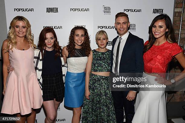 Kirbie Johnson, Allison McNamara, Lisa Sugar, Rachel Antonoff, Matthew Rodrigues and Brandi Milloy attend the POPSUGAR Digital Newfront 2015 at Cedar...