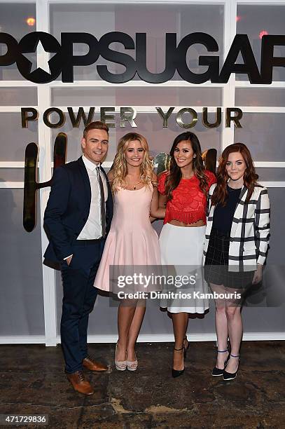 Matthew Rodrigues, Kirbie Johnson, Brandi Milloy and Allison McNamara attend the POPSUGAR Digital Newfront 2015 at Cedar Lake on April 30, 2015 in...