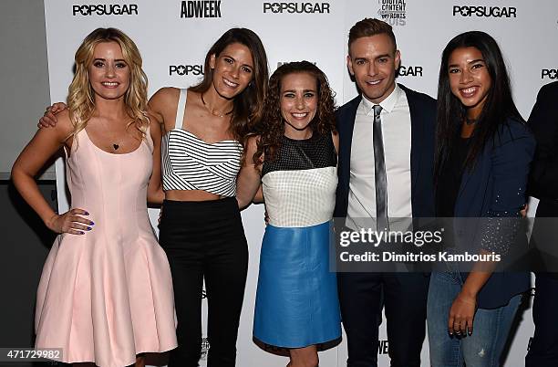 Kirbie Johnson, Eden Grinspan, Lisa Sugar, Matthew Rodrigues and Hannah Bronfman attend the POPSUGAR Digital Newfront 2015 at Cedar Lake on April 30,...