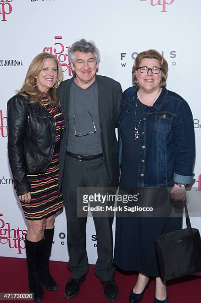 Producer Lori McCreary and director Richard Loncraine and Guest attend the "5 Flights Up" New York Premiere at BAM Rose Cinemas on April 30, 2015 in...