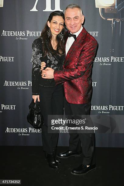 Alessandra Moschillo and Domenico Zambelli attend The Audemars Piguet Classic Revolution Party for the launch of the new Royal Oak Chrono Limited...