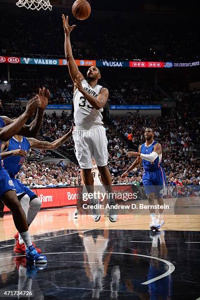 April 30: Boris Diaw of the San Antonio Spurs goes for the layup against the Los Angeles Clippers during Game Six of the Western Conference...