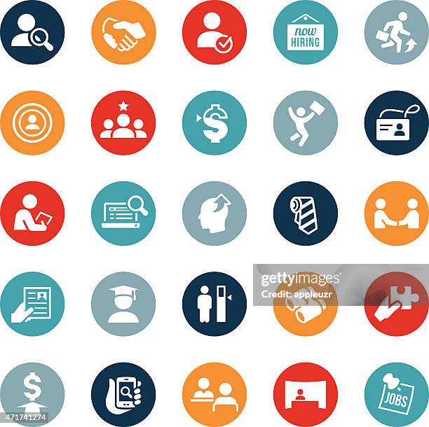 bildbanksillustrationer, clip art samt tecknat material och ikoner med recruiting and hiring icons - rekrytering