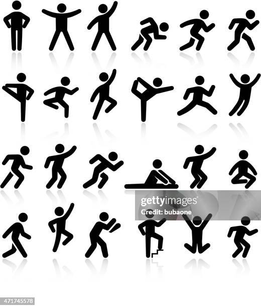 stockillustraties, clipart, cartoons en iconen met active lifestyle people and vitality vector icon set - stickman